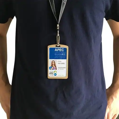 铝合金工作牌工牌卡套挂绳夹扣金属胸牌胸卡厂牌员工挂牌证套