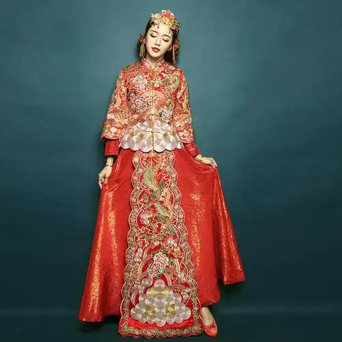 中国传统龙凤褂,秀禾服新娘服装排行榜