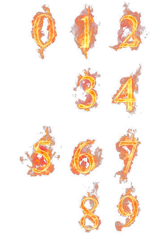 火焰特效阿拉伯数字-众图网