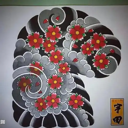 老传统樱花手稿_纹身吧社区 - 纹身大咖