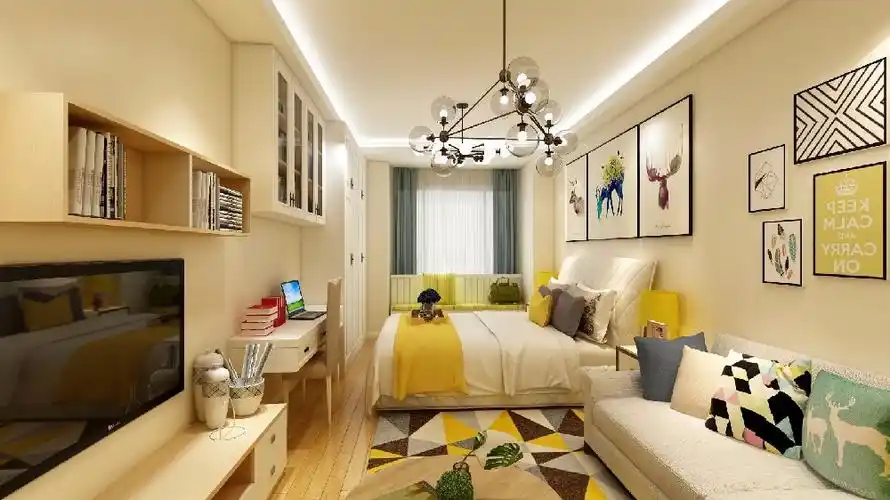 大开间,宫园美寓一居北欧极简家装装修案例效果图