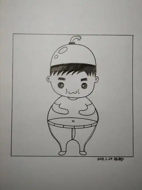 小胖子简笔画