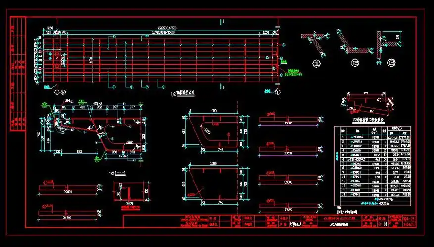 某工程人行天桥钢结构箱梁结构施工图