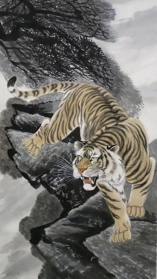 中国十大画虎名家朱恩群老爷子精品欣赏-度小视