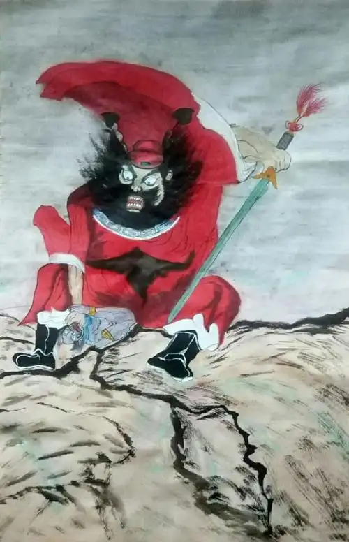 四尺三开小品钟馗抓鬼