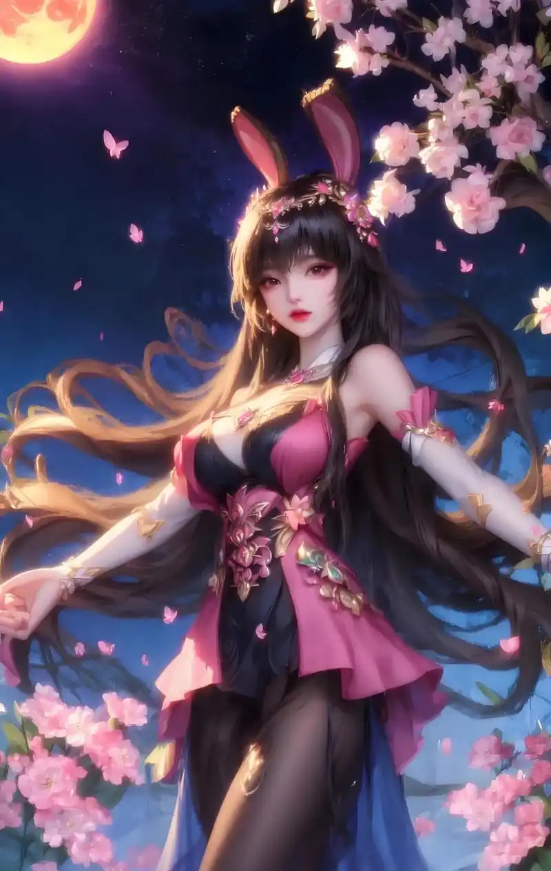 斗罗大陆小舞壁纸:月下舞翩跹,花间露珠莹,仙子轻纱舞,幽梦落凡尘.