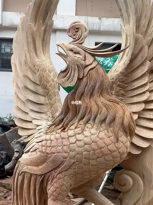 木雕火凤凰根雕招财工艺品摆件
