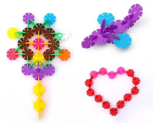 奥宇 加厚雪花片积木 塑料拼插益智儿童玩具