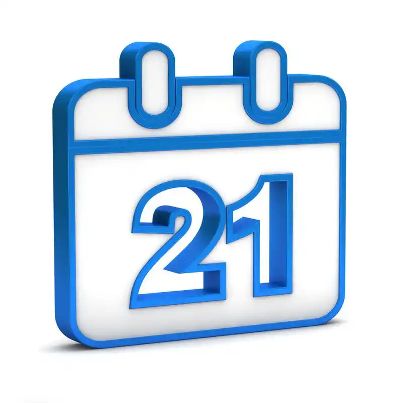 在白色背景上的蓝色日期图标