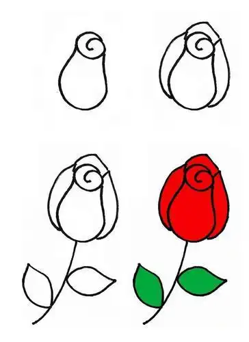 漂亮的花朵简笔画素材随着步骤画简单几笔就能画出来儿童画画大全简单