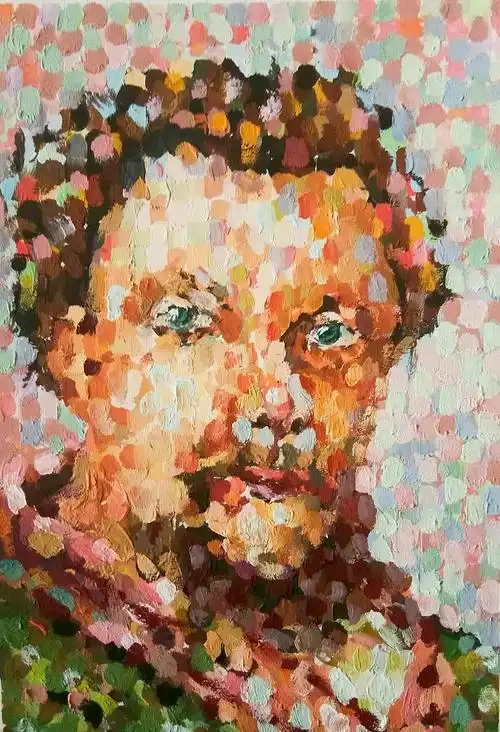 马赛克风格绘画练习走一波|纯艺术|绘画|韩青君 - 原创作品 - 站酷