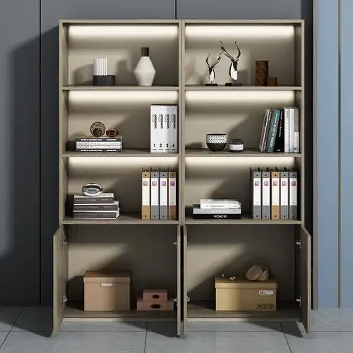 办公室背景墙书柜老板桌展示柜木质文件柜组合资料隔断柜子办公柜