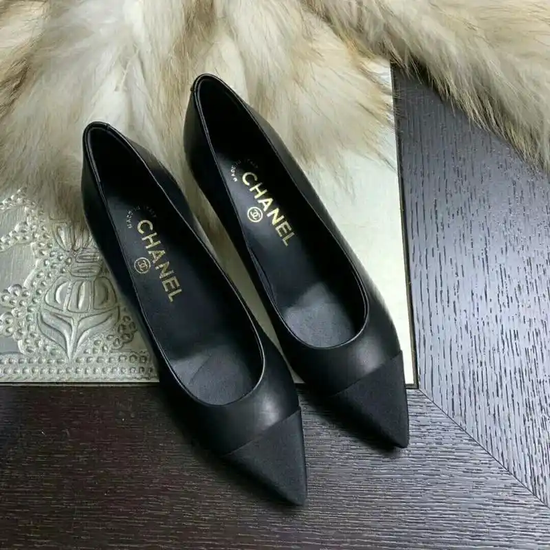 chanel 珍珠高跟鞋 黑色