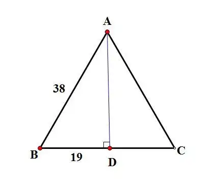 等边三角形的边长为38,那么高为多少