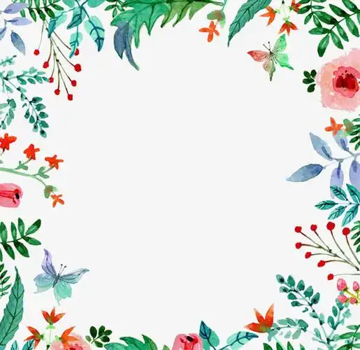 唯美小清新水彩花框免抠素材免费下载_觅元素51yuansu.com