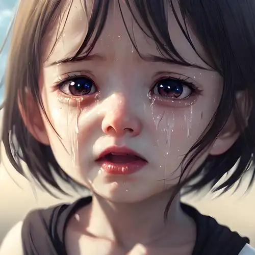 小孩哭的照片头像可爱