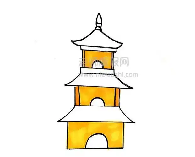 古塔简笔画图片 古塔怎样画的
