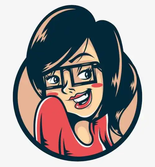 戴眼镜女人插画