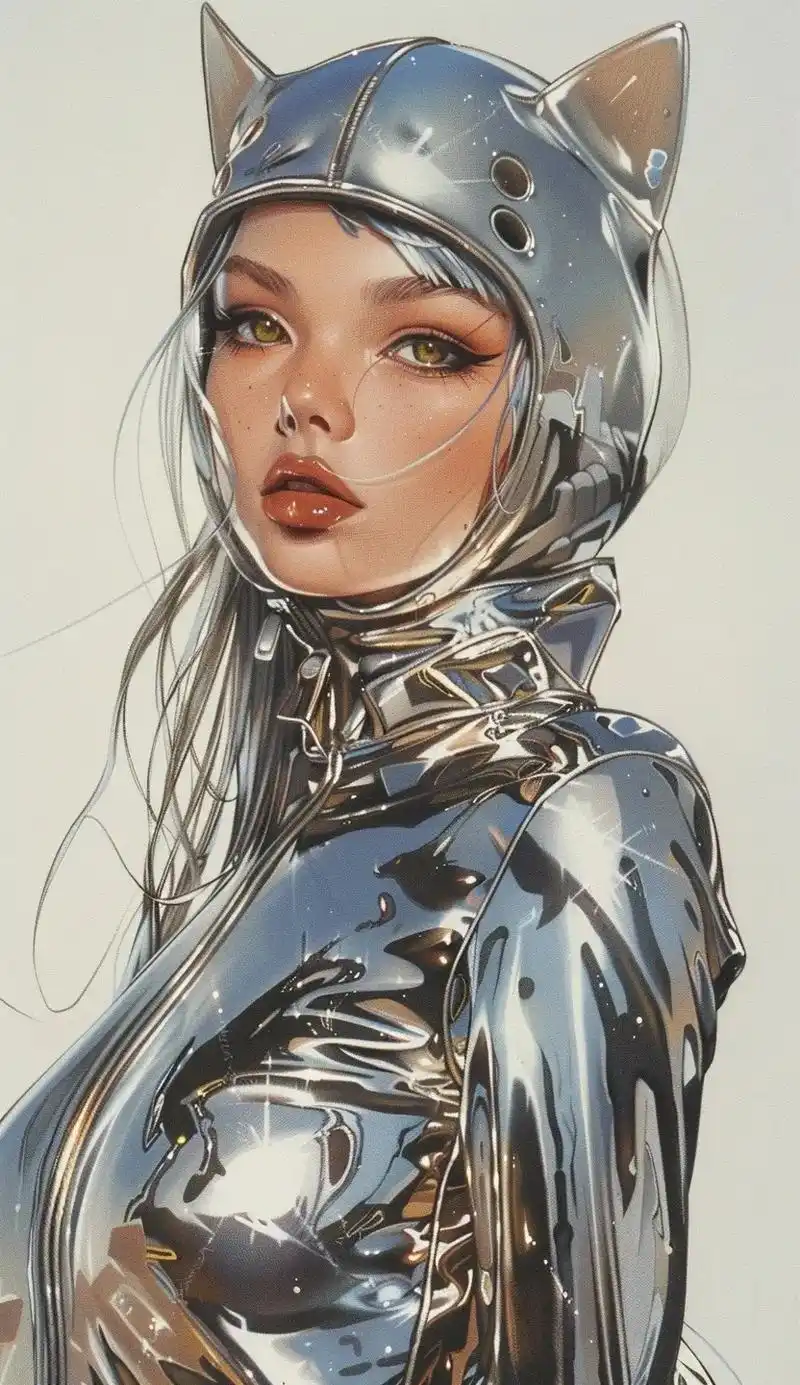 复古又前卫的机械姬04.#ai绘画 #空山基 #蒸汽波 #机 - 抖音