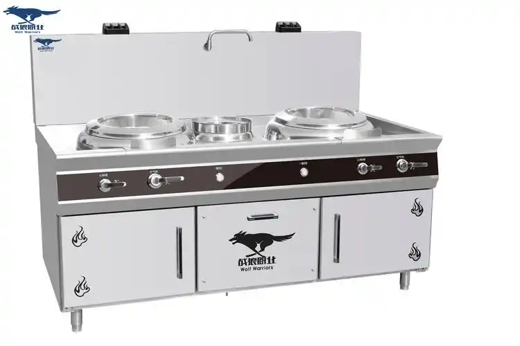 带储物柜整体不锈钢豪华静音燃气灶