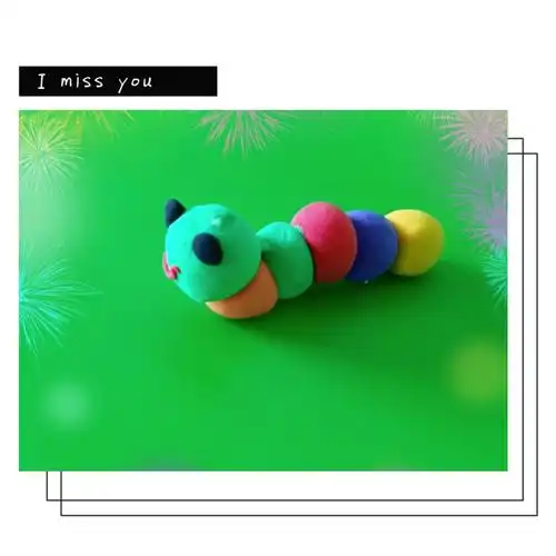 太空泥手工作品——毛毛虫