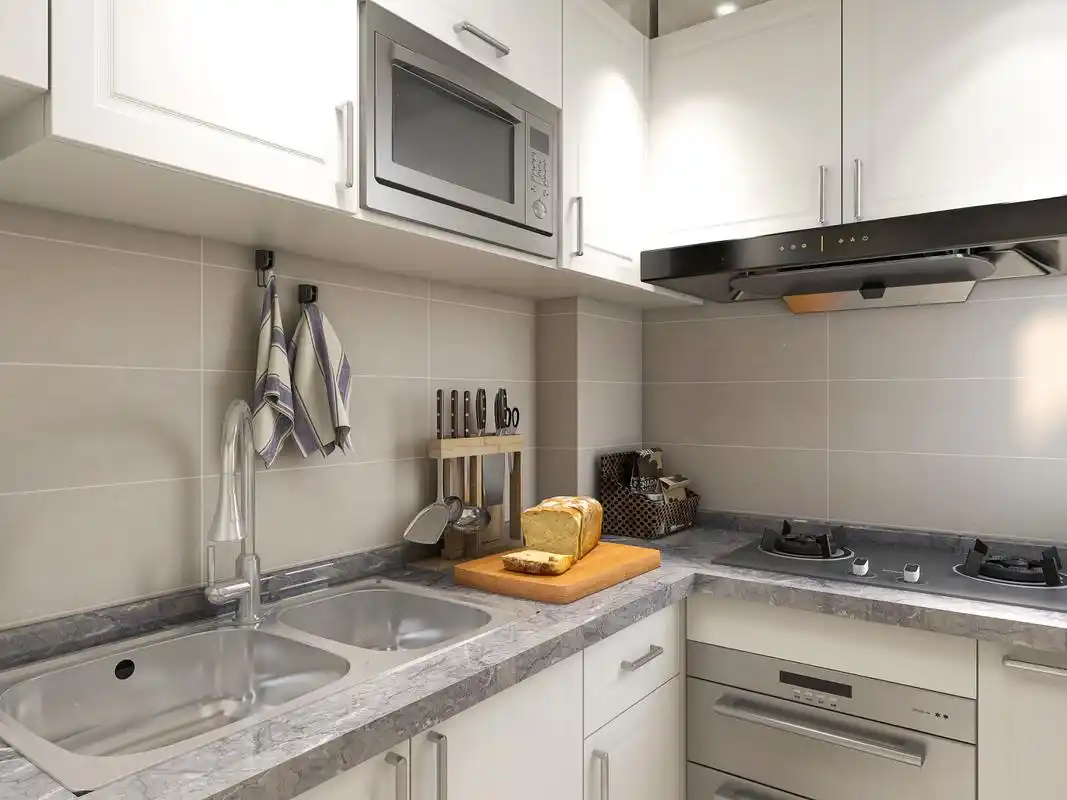 21566其次要考虑主人的身高和厨房空间,一般来说,吊柜的高度