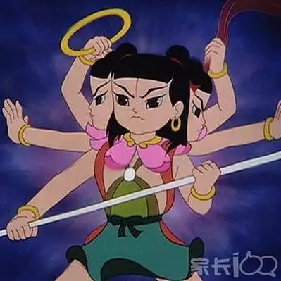 哪吒简单简笔画三头六臂