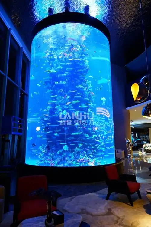 旭辉铂悦湘江大型圆柱亚克力鱼缸案例