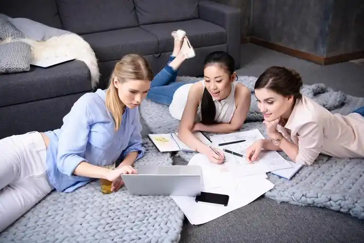 工作的年轻女企业家团队交流沟通会议