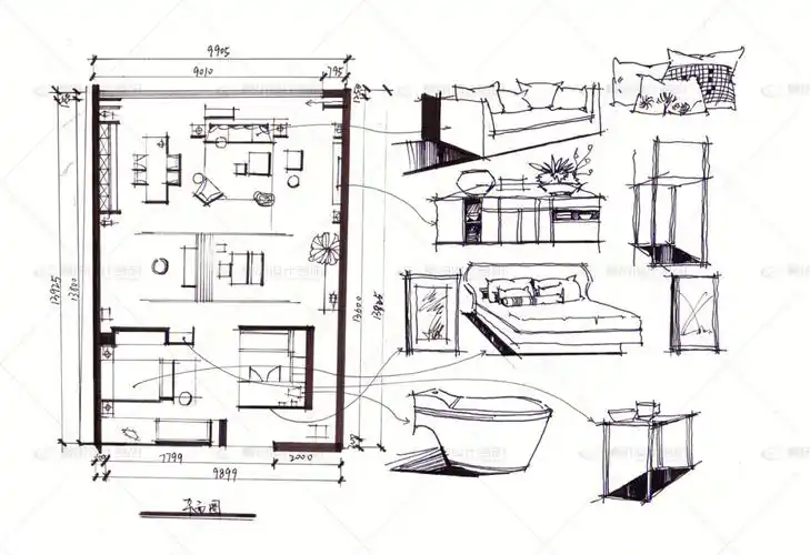 室内设计手绘家具基础单体练习
