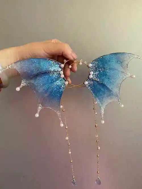 鲛人耳人鱼耳渐变鲛人耳朵头饰仙气精灵发饰品美人鱼道具写真影楼淘宝