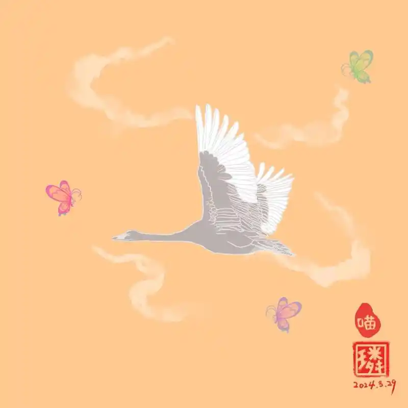 鸟类-黑天鹅-拟人画.黑天鹅,是一种分类上属于天鹅的大型水鸟 - 抖音