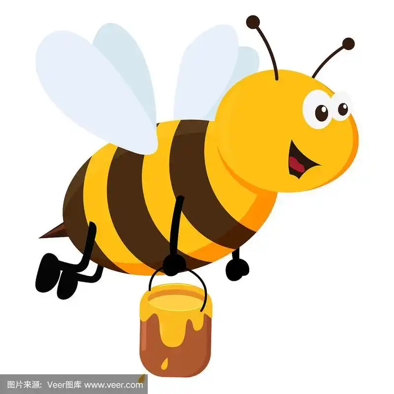 蜜蜂,卡通,蜂蜜,可爱的,自然界的状态