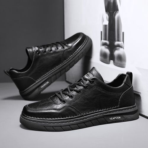 zcey卡迪高官方男鞋2024新款男士英伦风工作休闲男皮鞋男士百搭潮流黑