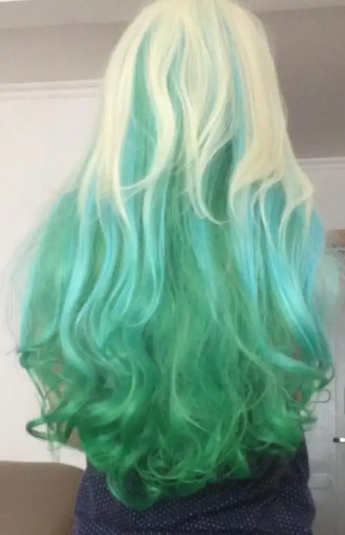 发型 渐变 tiffany绿