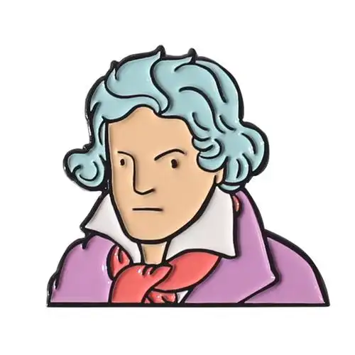 banjitino自制贝多芬金属徽章艺术胸针ins个性包包胸针