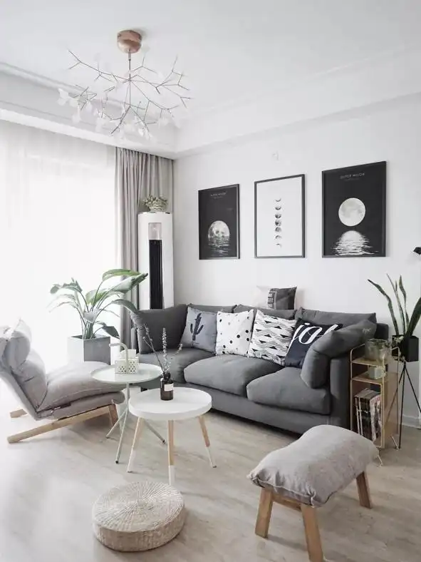 大连恒峰天泉小镇97平北欧简约风格装修实景