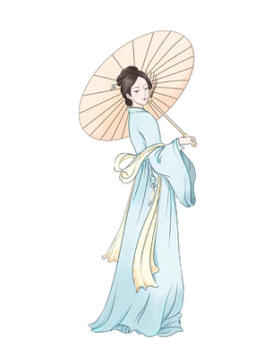 清明踏青手绘汉服古装古典仕女