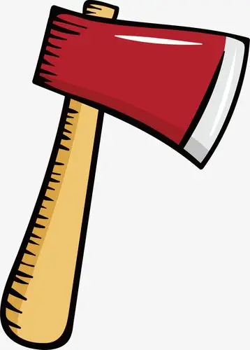 手绘劳动工具矢量消防斧素材