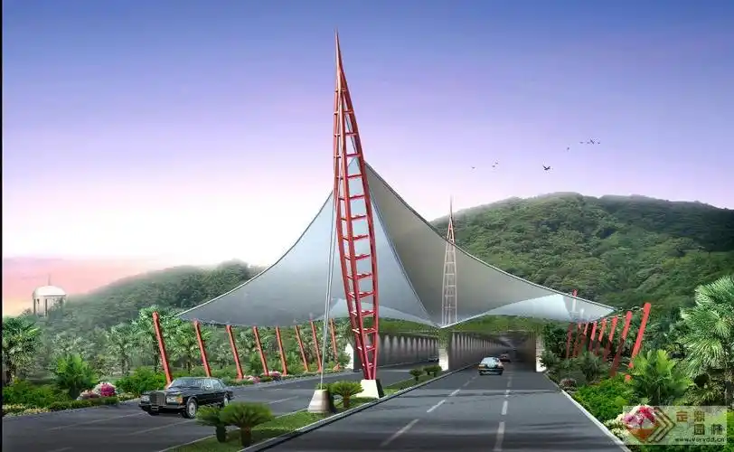 定鼎网 设计素材 psd模版 园林效果图 某隧道入口效果图(psd)