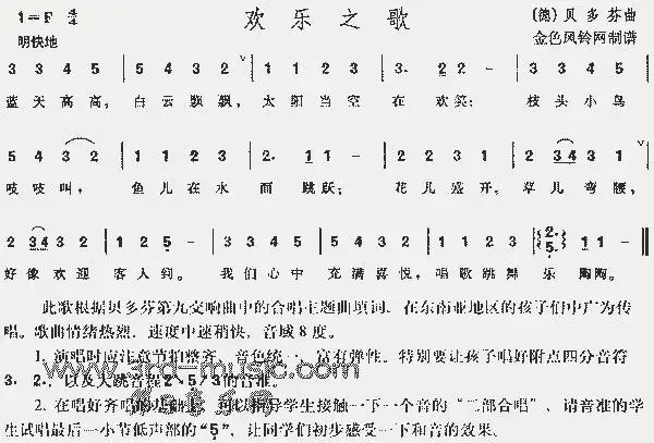 欢乐之歌(儿童歌)[合唱曲谱]_歌谱简谱_哆来咪123曲谱网