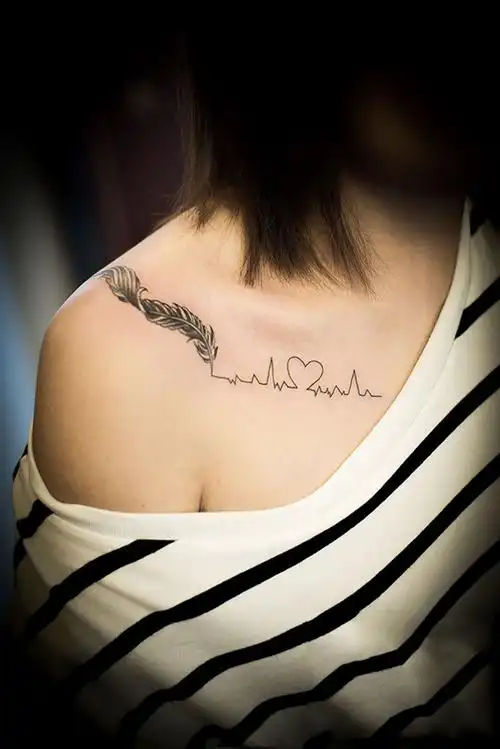 简约锁骨纹身图案女小清新锁骨刺青4