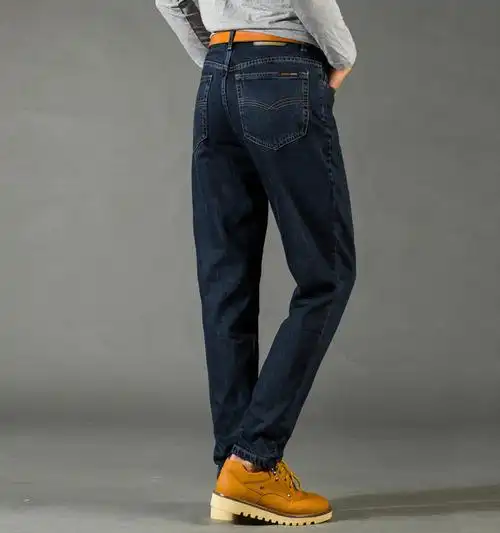 【罗卜裤】中年男士宽松牛仔萝卜裤男裤冬装商务休闲老板裤经典小脚锥