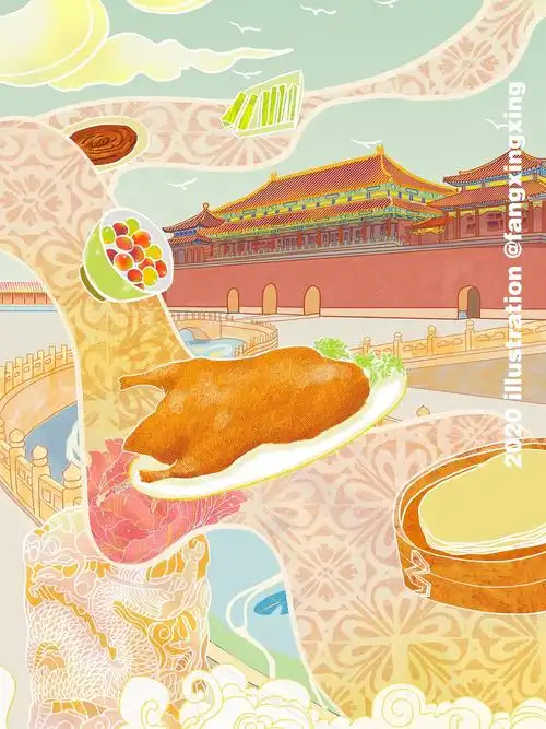 烤鸭回宫商业插画|插画|商业插画|方醒醒 - 原创作品 - 站酷 (zcool)