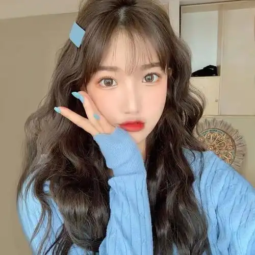 网红假发女长发羊毛卷大波浪空气刘海中长卷发玉米烫自然全头套式 纯