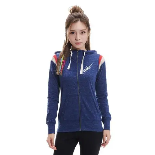 耐克nike 舒适休闲 女款深蓝色连帽夹克 运动休闲系列