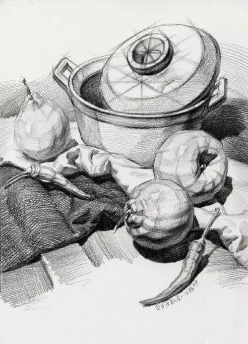 素描静物结构练习图集(15张),可做临摹的优秀素描结构图片