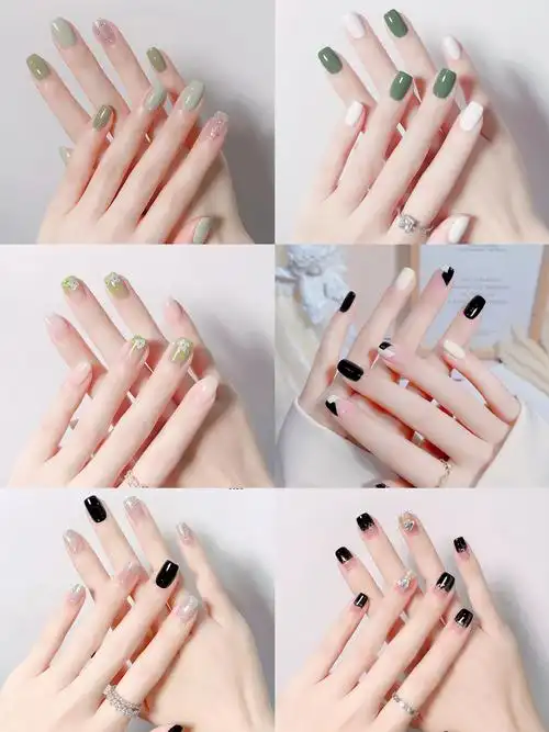 2023秋季显白气质简约时尚跳色小众美甲