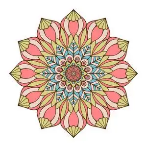 曼陀罗花.老式的装饰元素.东方模式,矢量图.