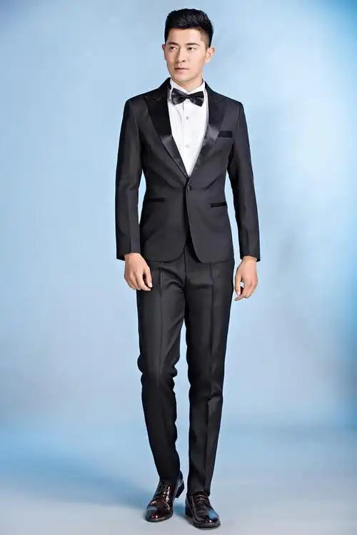 西装男士礼服演出服主持燕尾装婚礼伴郎服套装 套餐二(燕尾服五件套)